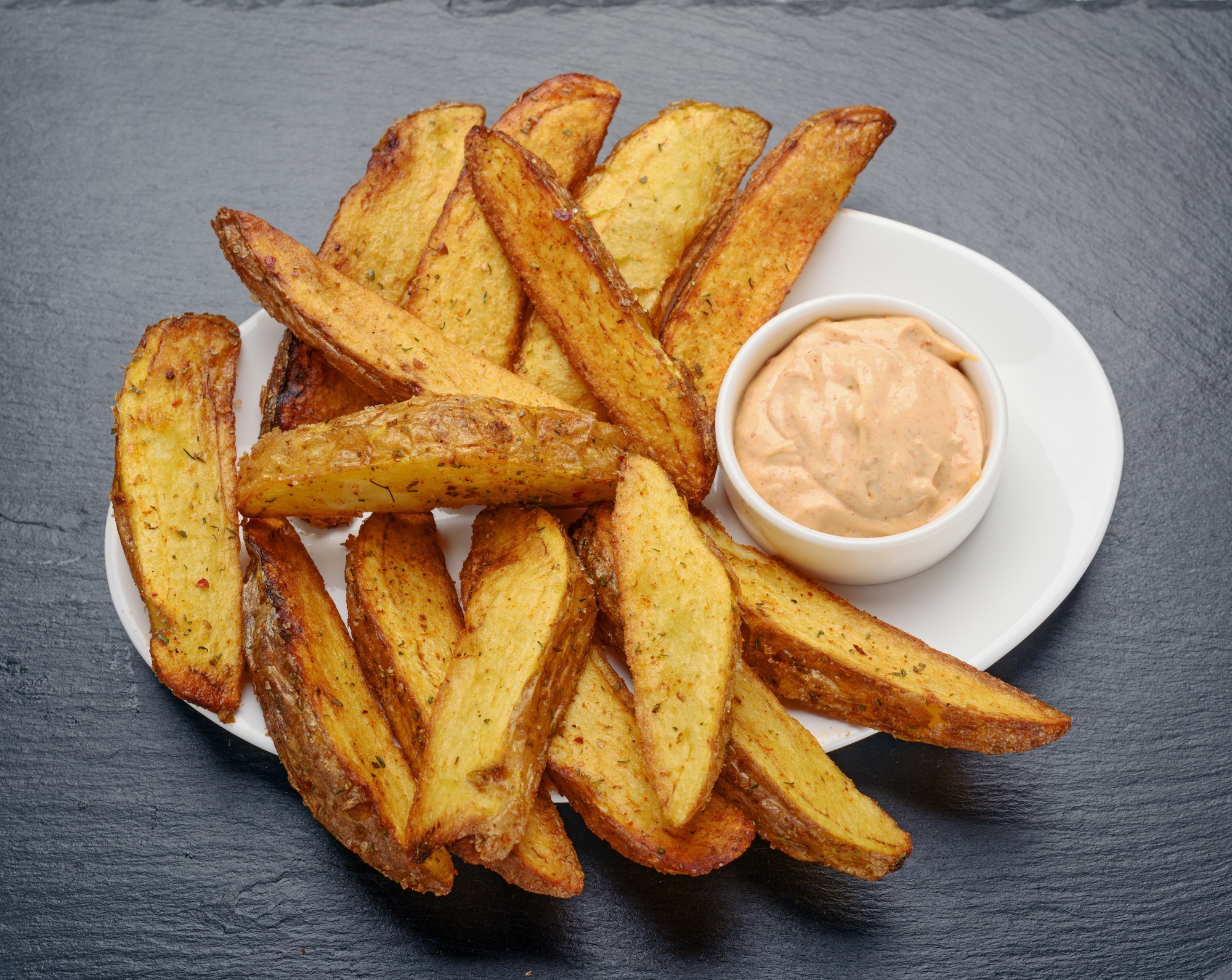 fried potatoes with Mexican sauce